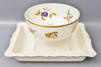 Juliska Berry & Thread Whitewash Baker, Ceriart Portuguese Platter, Royal Worcester Oversized Porcelain Bowl