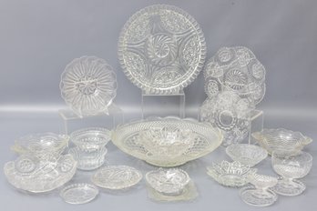 Collection Of 22 Pieces Of Depression Glass