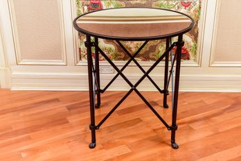 French Gueridon Round Mirrored Side Table