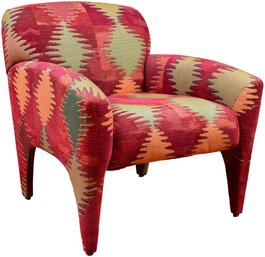 Postmodern (possibly Preview) Upholstered Club Chair In A Fun Colorful Fabric