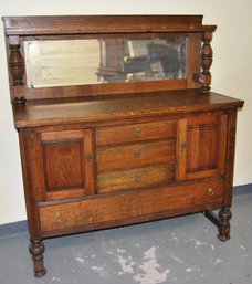 Beautiful Antique Mirrored Back Server.