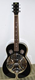 Rogue Classic Spider Resonator Black Round Neck Guitar