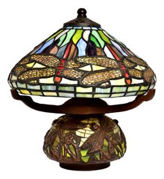 Dragonfly Tiffany Stained Glass Style Table Lamp