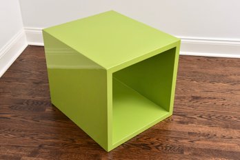 Green Apple Lacquered Cube Side Table