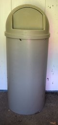 Commercial Grade Rubbermaid Trash Can In Taupe