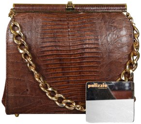 Best & Co. Mid-Century Snakeskin Leather Kelly Style Handbag