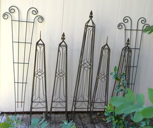 Set Of Seven Varied Types And Sizes Of Tomato/Climbing Vegetable Metal Garden Supports