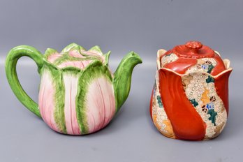 Ceramic Teapot Made In Italy And Ceramic Lidded Jar