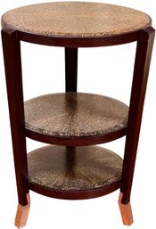 Triple Tier Wood Round Accent Table