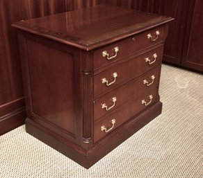 Councill Furniture Chippendale Mahogany Banded Two Drawer Lateral Filing Cabinet