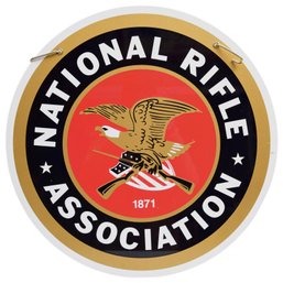Metal Double Sided National Rifle Association 1871 Advertising Sign