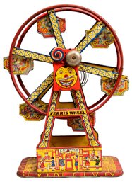 1930's Hercules Wind-Up Tin Toy Ferris Wheel By J. Chein & Company