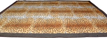 Leopard Print Area Rug With Black Border