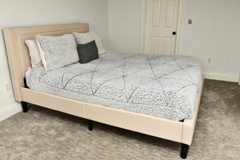 Queen Size Linen Upholstered Bed Frame