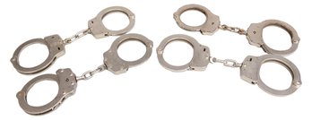 Set Of Four Vintage Nickel Finished Handcuffs