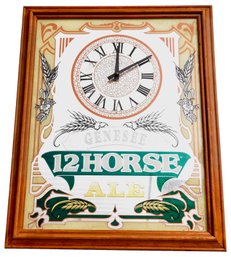 Genesee 12 Horse Ale Wall Mirror And Clock