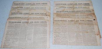 Lot Of Ten 1831-1835 New Hampshire Patriot And State Gazettes