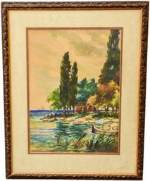 Signed Professor Wilhelm-Landsmann (Austrian, 1906-1986) Framed Watercolor