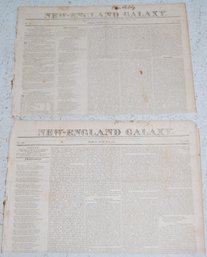 Two Issues Of The New England Galaxy Newspaper From 1825