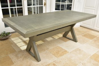 Lillian August Grasscloth Wrapped Trestle Dining Table