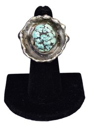 Turquoise Navaho Sterling Silver Ring (Size 5.25)