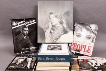 Signed Elliott Erwitt: Snaps, Poster Photo Of Grace Kelly And Collection Of Eight Celebrity Themed Books