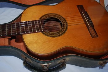 Wooden Acoustic Guitar In Case