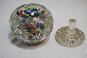 Vintage Marbles In Candy Dish