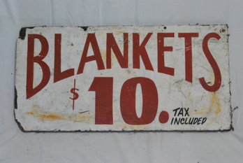 Vintage Blanket For Sale Sign