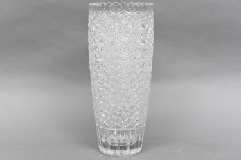 Beautiful Vintage Cut Crystal Sawtooth Edge Vase