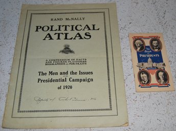 1920's Rand McNally Political Map And Vintage ' The Book Of Presidents'