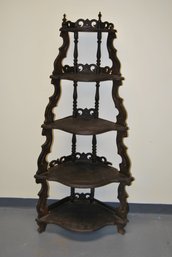 Antique Five Tier Corner Shelf