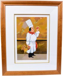 Signed Guy Buffet Numbered Lithograph Titled 'Chef Henri' (RETAIL $700)