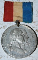 1889 Benjamin Harrison/washington Campaign Medal With Ribbon