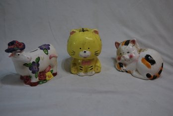 Lot Of Three Vintage Piggy Banks