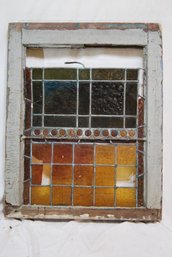 Antique Lead Lined Stained Glass Window