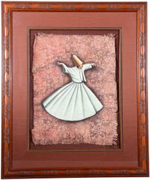 Signed Whirling Dervishes Of Turkey Painting On Cloth