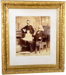 Antique Family Portrait Photograph In Gilt Carved Wood Frame