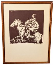 Signed Lon Megargee (American, 18831960) Woodblock Titled 'The Drum'