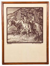 Signed Lon Megargee (American, 18831960) Woodblock Titled 'Ghacher'
