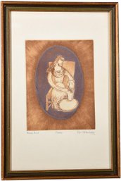 Signed Harriet Hochberg Artist's Proof Etching Titled 'Cameo'