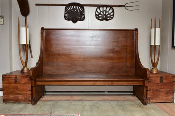 Large Wooden Pew Bench