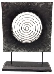 Abstract Spiral Metal Sculpture