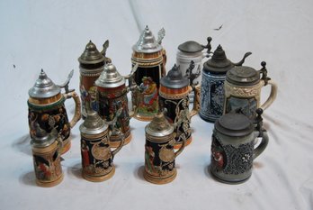 Lot Of 12 Vintage Steins From Germany And West Germany