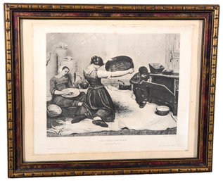 Gustave Courbet 'Les Cribleuses De Ble, Esquisse' Framed Engraving