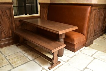 Banquet Leather Bench, Wooden Table And Bench (1 Of 2)