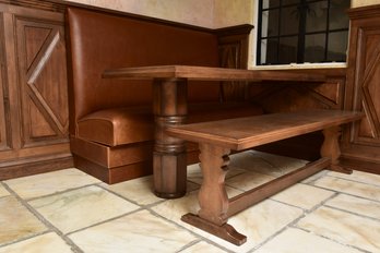 Banquet Leather Bench, Wooden Table And Bench (2 Of 2)