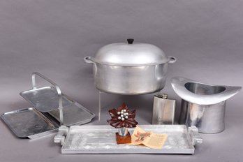 Collection Of Pewter And Aluminum Serving / Cooking Items