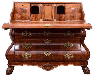 Antique Burr Walnut Dutch Secretary Desk