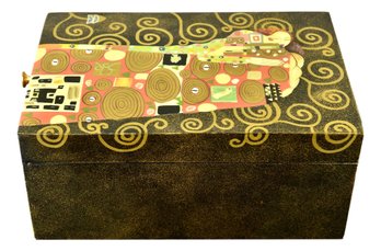 Gustave Klimt Beautifully Crafted Lacquered Hinged Box Inspired By The Tree Of Life